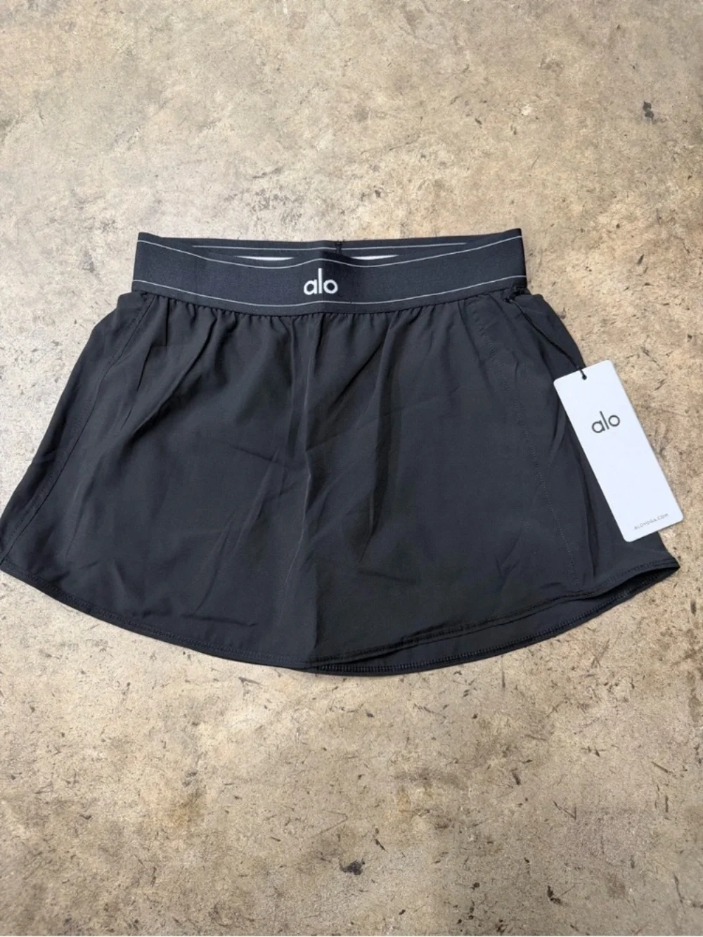 ALO Yoga Black Athletic Skort with Branded Waistband